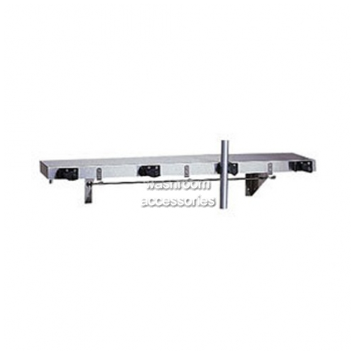B224 Shelf with 4 Mop Broom Holders 3 Rag Hooks