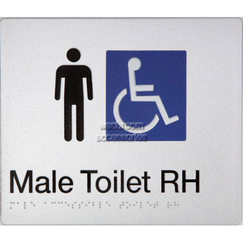 MDTRH Male Accessible Toilet Sign Right Hand Braille