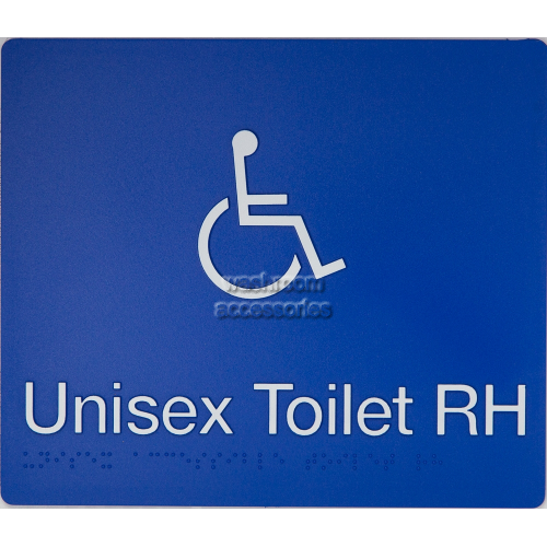View DTRH Unisex Accessible Toilet Right Hand Sign Braille details.
