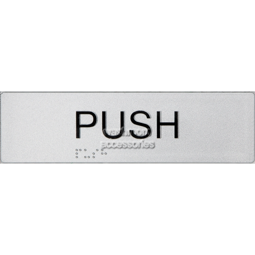 Horizontal Push Entry Sign Braille