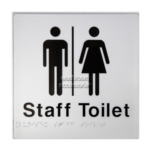 Unisex Staff Toilet Amenity Sign Braille