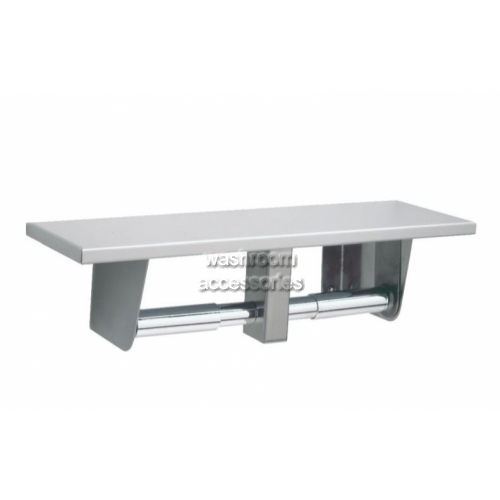 View B2840 Double Toilet Roll Holder with Shelf details.
