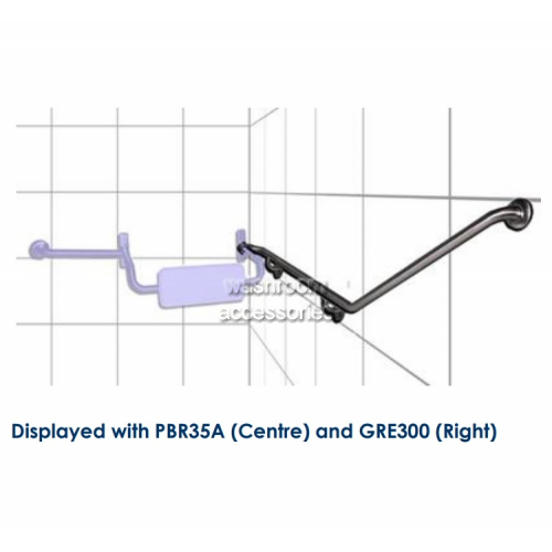 View GRE08 Toilet Grab Rail Attachment 40 Degree Left Hand details.