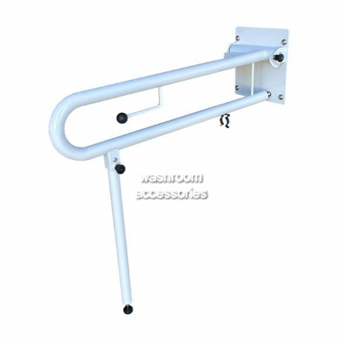 Bariatric Drop Down Grab Rail with Toilet Roll Holder Right Hand
